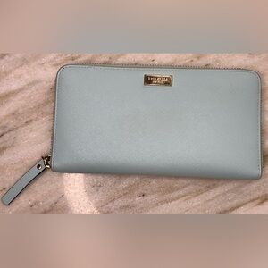Kate Spade wallet NWOT slim bifold “Cameron” large in seaside blue